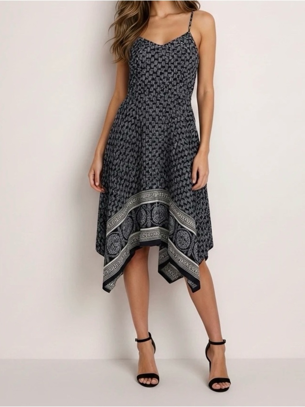 Xhilaration Asymmetrical Handkerchief Midi Hem Dress M